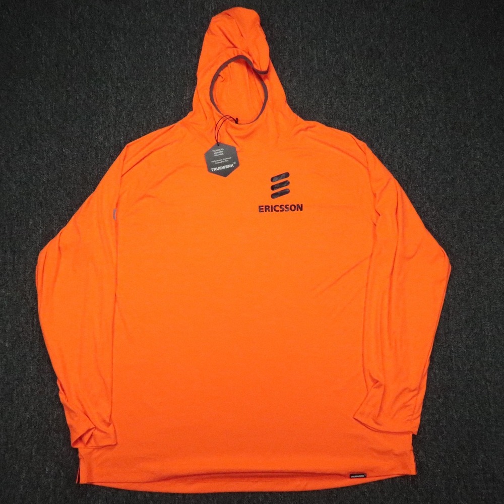 Truewerk Hoodie Men XXL Orange B1 Sun Long Sleeve Performance Hooded Lightweight